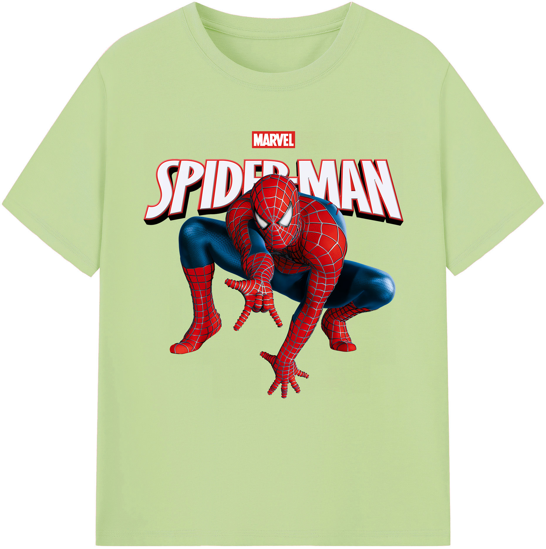 （画像用） Spider Man スパイダーマン 綿100％半袖Tシャツ（フロントプリント）